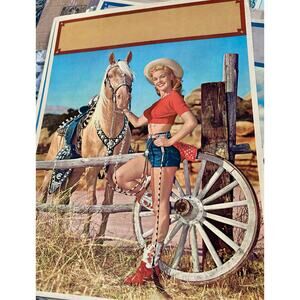 Lot of Three Double Sided Large 1956 Pinup Salesman Samples